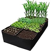 CJGQ Fabric Raised Garden Bed 6x3x1ft Garden Grow Bed Bags for Growing Herbs, Flowers and Vegetables 128 Gallon