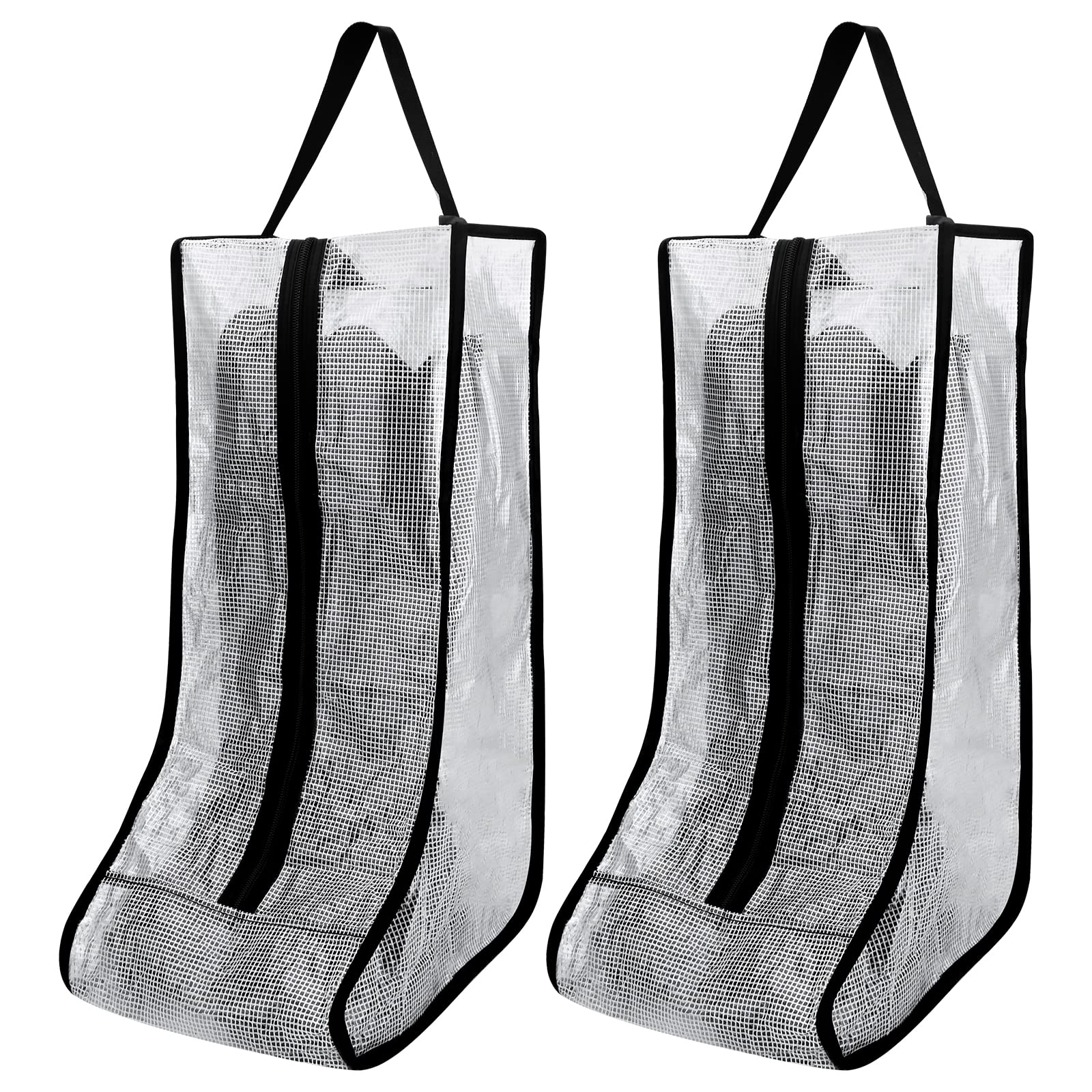 Gukasxi 2 Pair Tall Boots Storage Bags, Portable Dust Proof and Waterproof Shoe Bags, Zippered Boots Organizer Protector Bag with Handle for Muddy Hunting Hiking Fishing