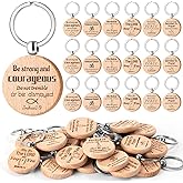 JMZYJZH 24 Pcs Christian Keychain Bulk, Bible Verse Keychain, Inspirational Religious Quotes Wooden Key Chain Sign for Women Men Church