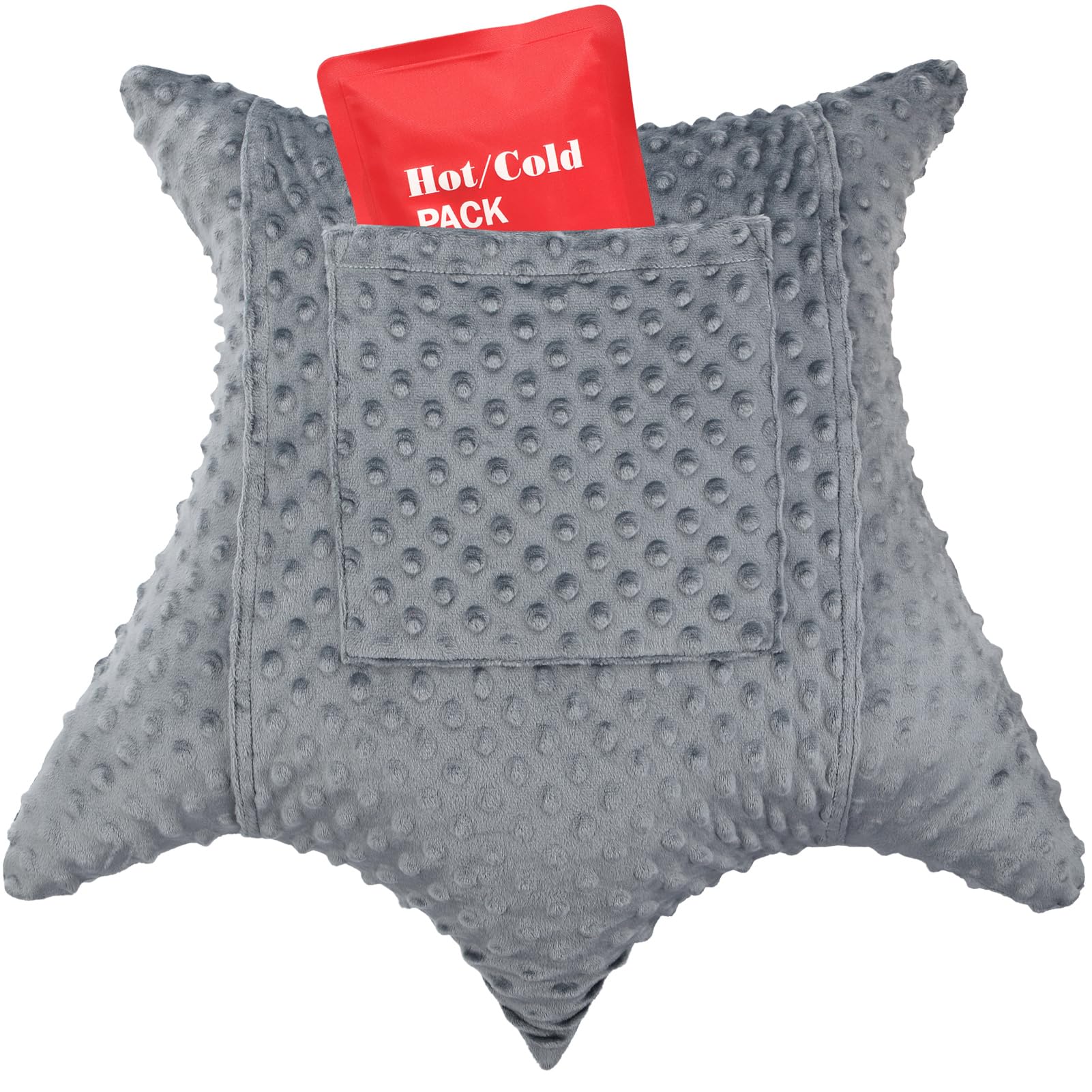 Photo 1 of Star Shape Hysterectomy Pillow for Abdominal Surgery with 2 Pockets, Hysterectomy Pillows Must Have Recovery Gift Post Surgical Stomach Tummy Tuck Belly Cushion, Minky Dot Dark Gray