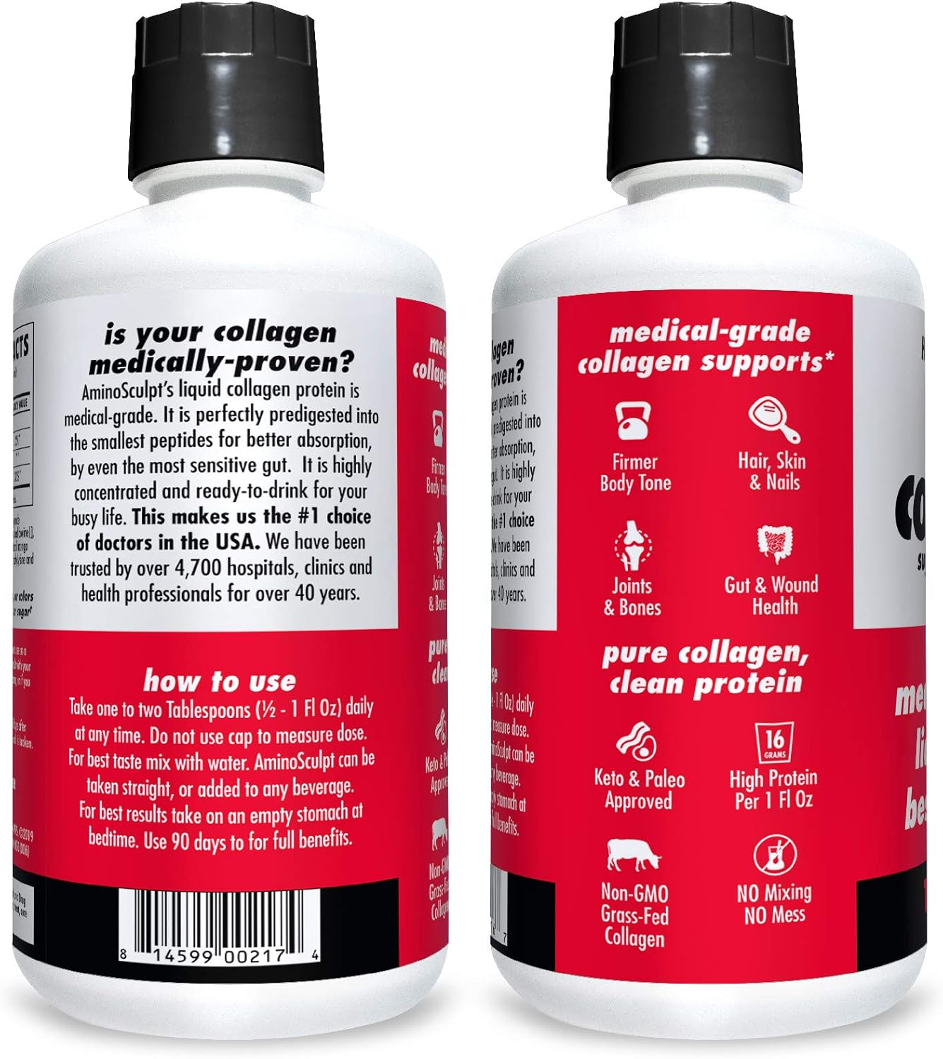 Medical-Grade Liquid Collagen Supplement | AminoSculpt Sugar-Free | 30 Fl Oz | Smooth Mango | Burn Fat | Recovery | Good for Joints, Bones, and Sleep | Better Hair, Skin and Nails: Health & Personal Care