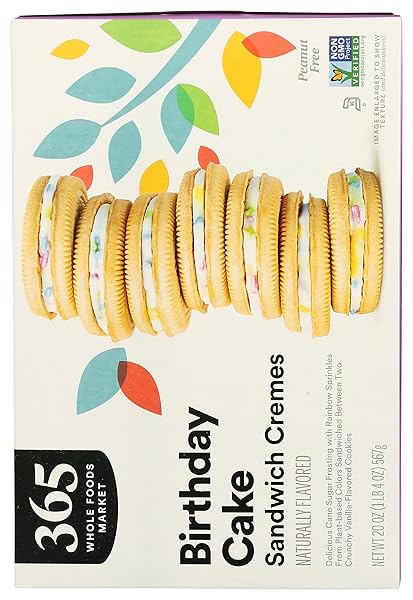 365 BY WHOLE FOODS MARKET, BIRTHDAY CAKE SANDWICH CREME, 20 OUNCE