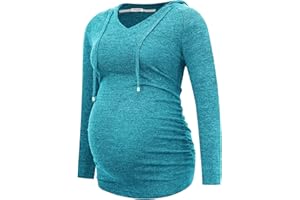 Smallshow Women's Maternity Sweater Hoodie Long Sleeve Pregnancy Shirt Tops