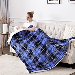 SOCHOW Sherpa Plaid Fleece Throw