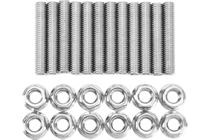 Automotive Replacement Header Stud Bolts Kit 12 Pcs Stainless Steel Cylinder Head Bolt Kit Exhaust Manifold Stud Bolts Replac