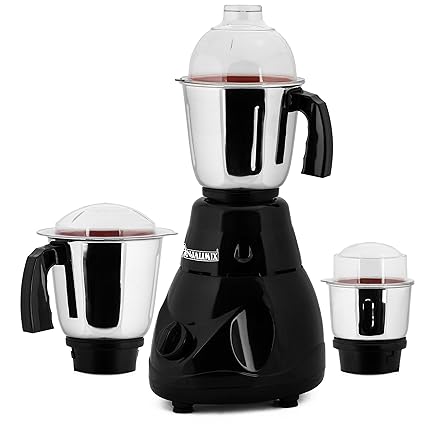 ANJALIMIX Mixer Grinder Avion 1000 WATTS with 3 Jars (Black), Dry, Wet, Chutney
