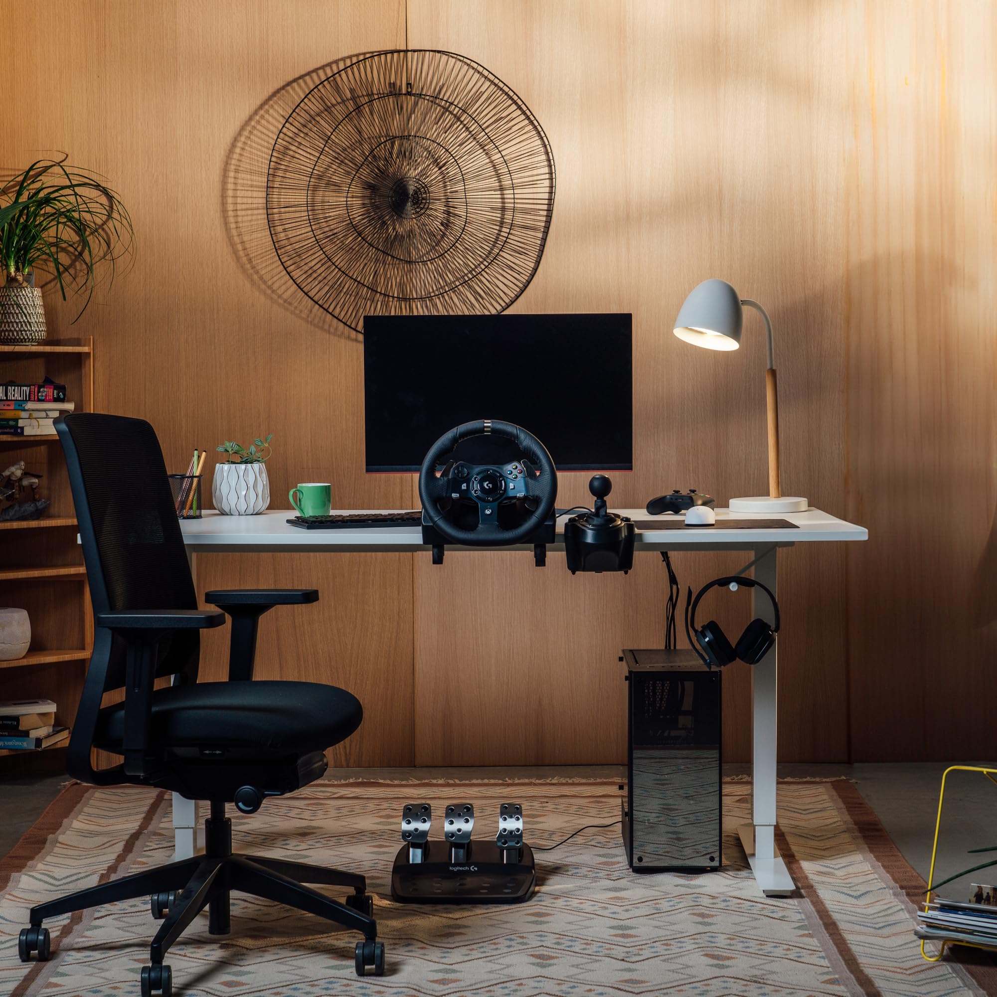 Logitech G Driving Force Schalthebel, 6 Gänge mit H-Schema, Schaltknauf aus Echtleder & Stahl, Integrierte Befestigungsklammern, Kompatibel mit Driving Force Rennlenkrädern G29, G920 & G923 - Schwarz 5