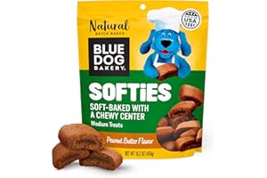 Blue Dog Bakery Natural Dog Treats, Softies, Peanut Butter Flavor, 16.2oz Bag, 1 Bag