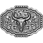 LALATCH Western Cowboy Belt Buckle for Men Vintage Cowboy Cowgirl Rodeo Texas Buckle Longhorn Bull Belt Buckles