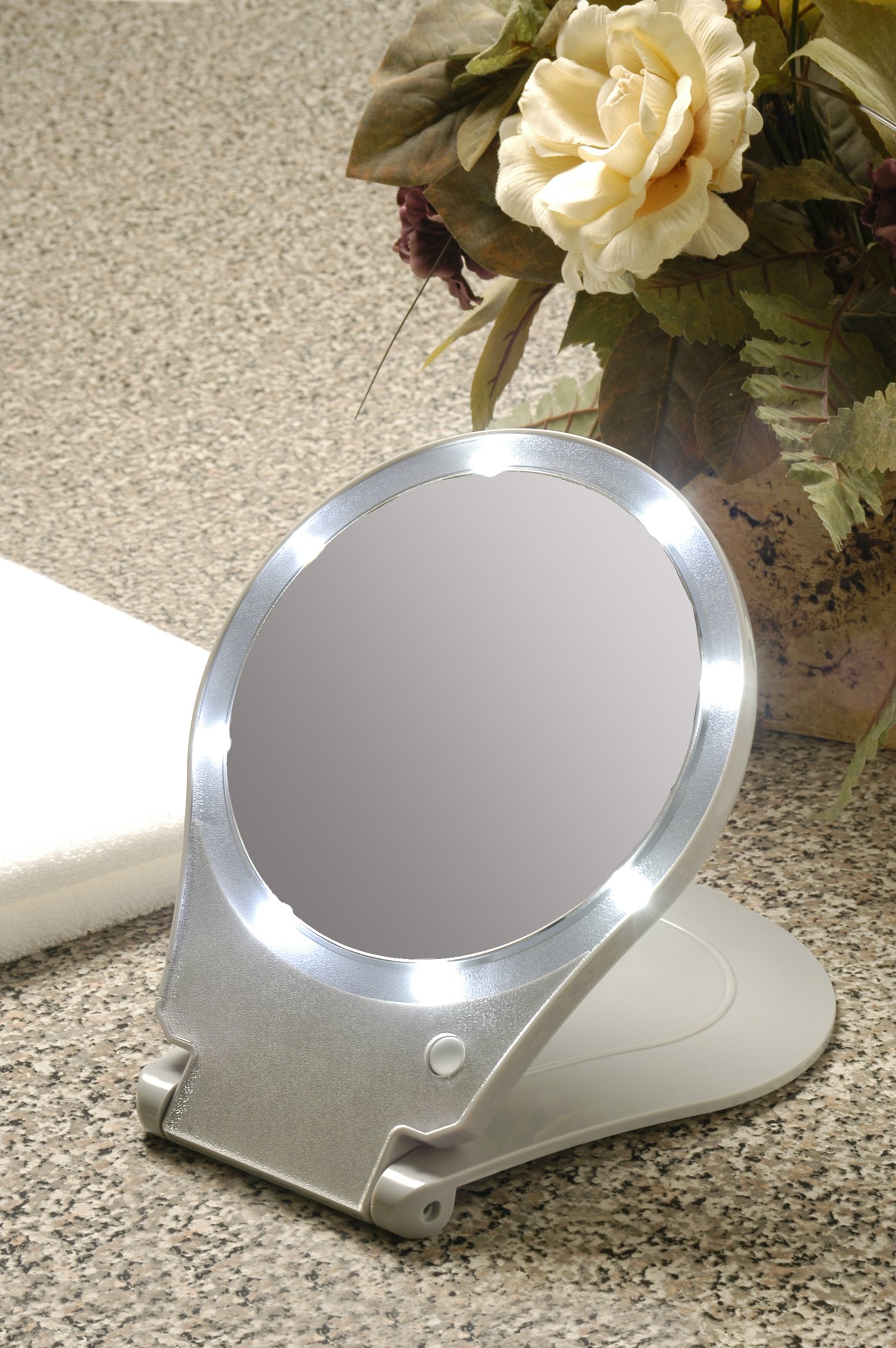 Floxite LED Lighted Travel and Home 10x Magnifying Mirror 898029695594