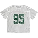 BEAUDRM Men's Number Print Jersey Shirt Crew Neck Short Sleeve Mesh Tee Tops Casual Football Jersey Shirts