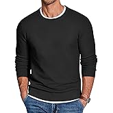 COOFANDY Mens Crewneck Sweater Slim Fit Lightweight Knit Pullover Casual Dress Crew Neck Pullover Sweaters