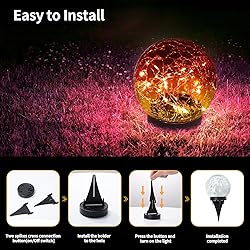 JKIMK Solar Globe Lights Outdoor Waterproof-Solar