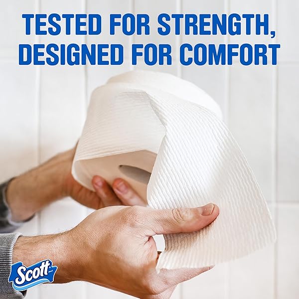 SCOTT COMFORTPLUS TOILET PAPER, 12 TRIPLE ROLLS, 231 SHEETS PER ROLL, SEPTIC-SAFE, 1-PLY TOILET TISSUE