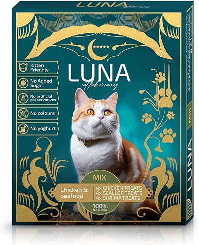 Luna Premium Lickable Cat Treats 12 Pack Chicken Scallop Shrimp