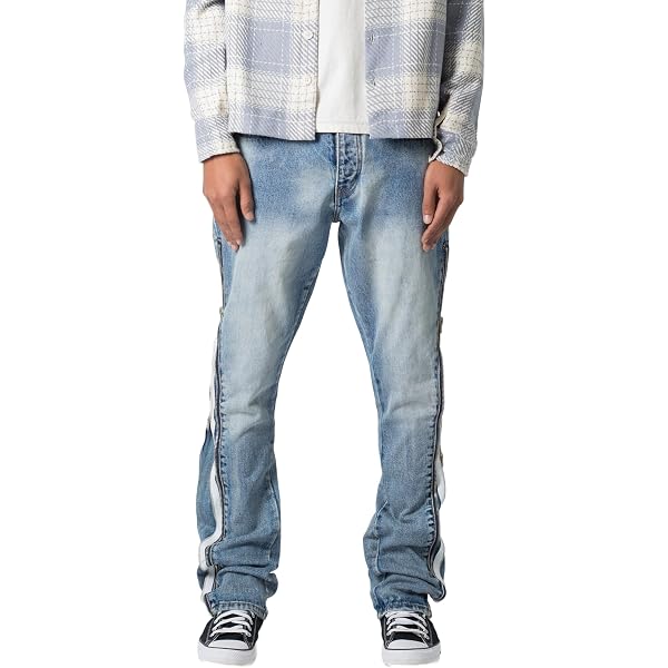 mnml Men's B424 Patch Flare Denim - Blue, 28 at Amazon Men's