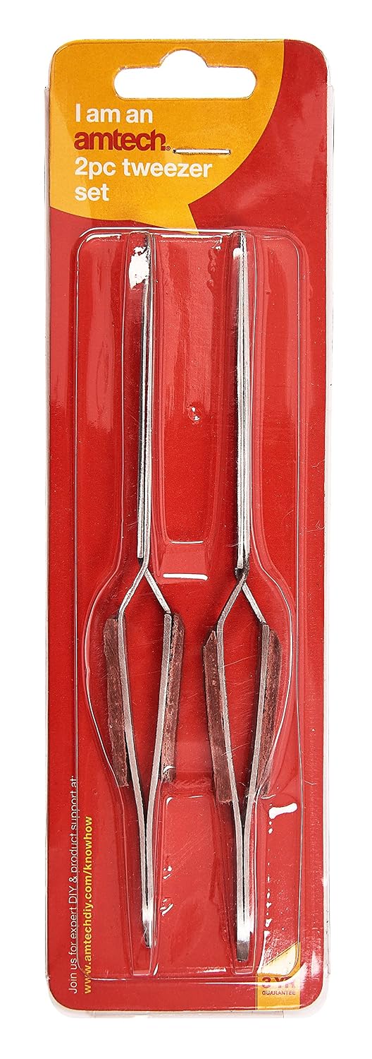 Amtech R0380 2 Piece Wooden Handle tweezer Set, 2pcs - Image 4