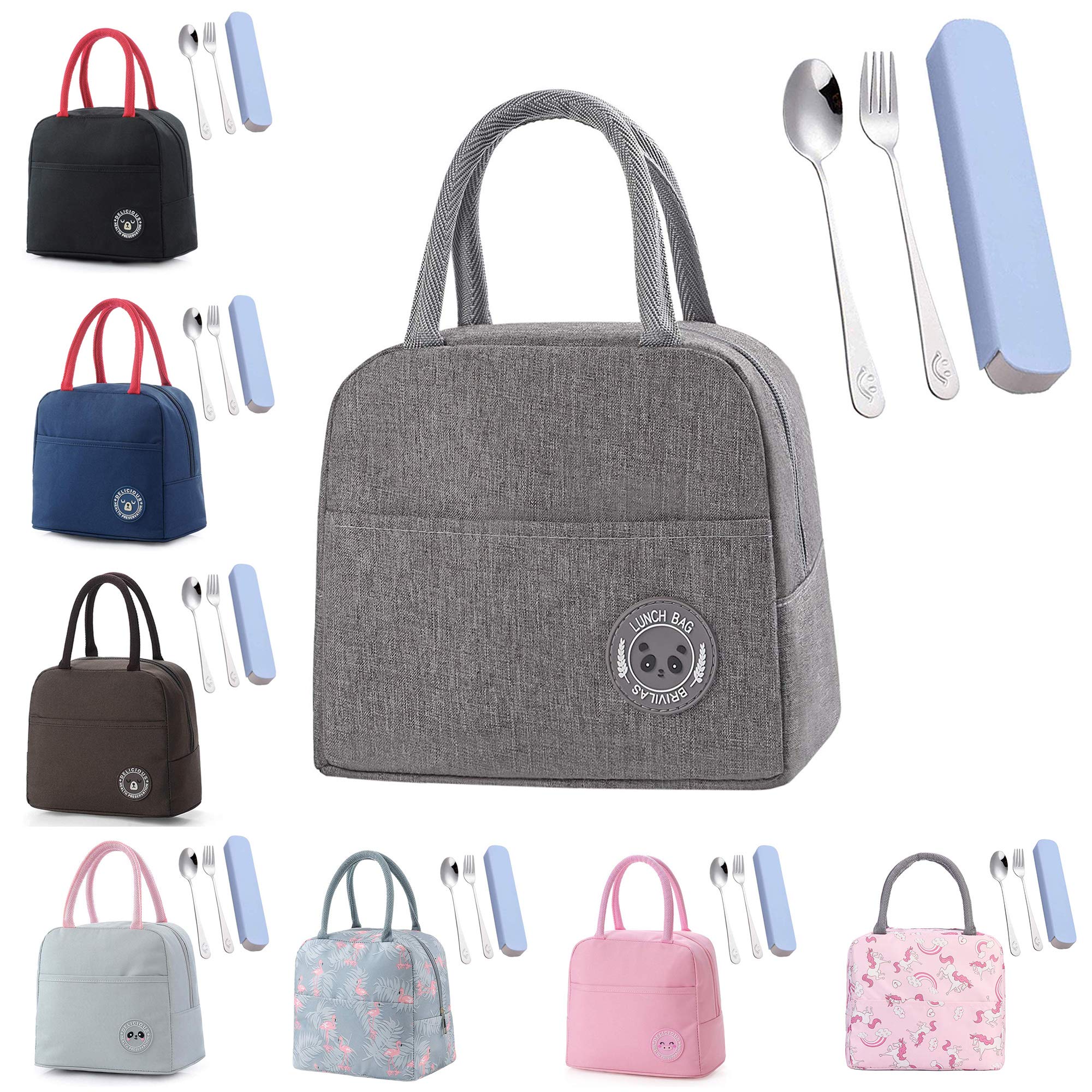 HAKINAKU Insulated Lunch Bag Thermal Bag for Adults/Men/Women, Portable Lunch Box Holder Cooler for Lunch/Foods & Drinks/Picnic/School/Office Work