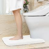 Non Slip Toilet Mat 50x60cm U Shape White Ultra Soft Microfiber view 5