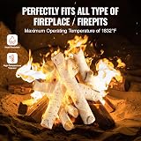 VEVOR 6 Piece White Birch Ceramic Gas Fireplace Logs Realistic Fire Pit view 4