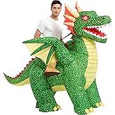 One Casa Inflatable Costume Adult,Blow Up LED Light Eyes Dragon Suit,Ride On Halloween Costumes for Men Women