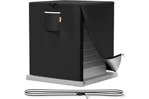 Air Conditioner Cover for Outside Units, 420D Winter AC Condenser Cover with Drawstring and Buckle,Waterproof Outdoor Square 