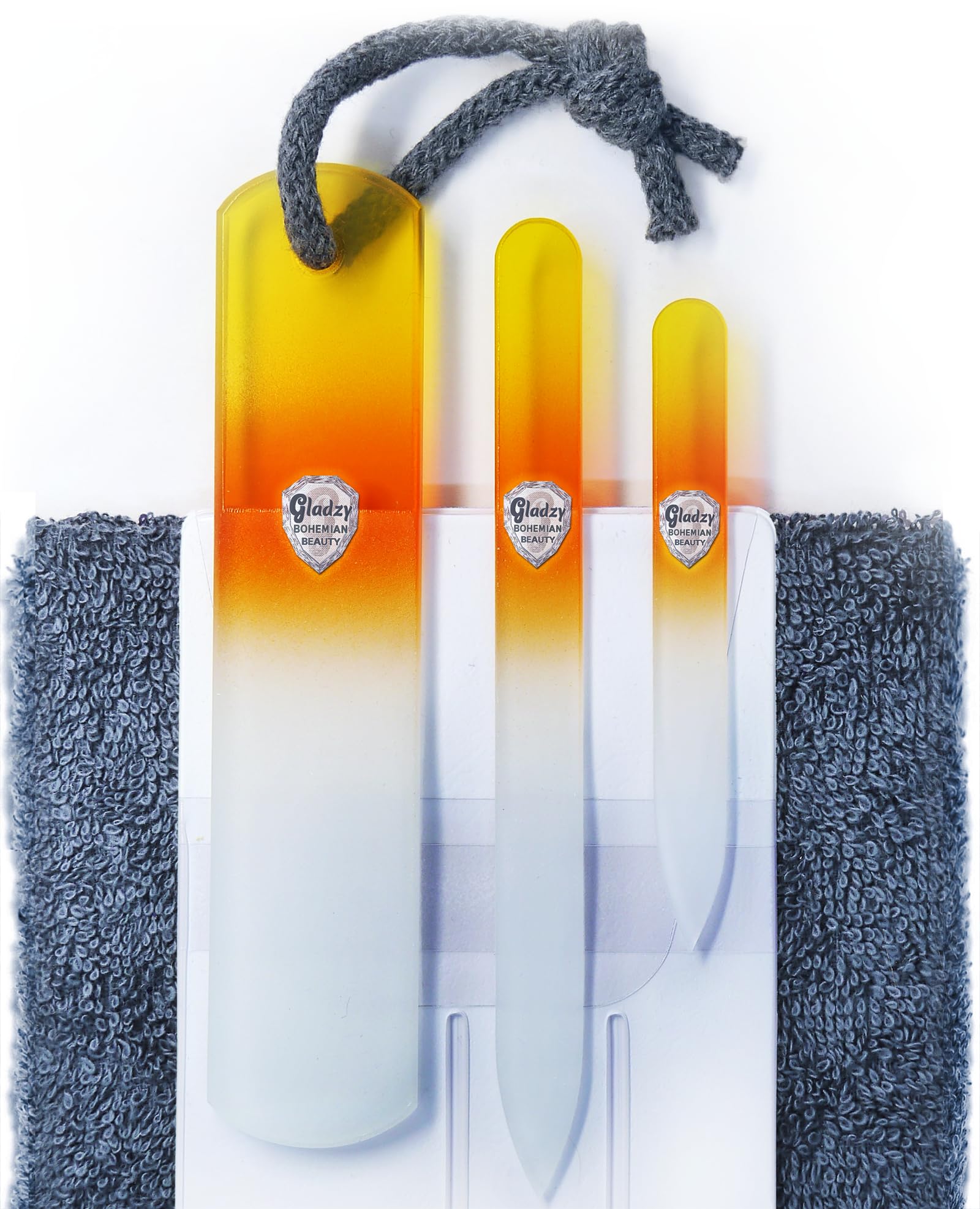 Glass Nail File Set - Callus Remover Foot Rasp, Double-Sided Etched Different Grit Surface, Manicure & Pedicure, Professional Nail Care, Genuine Czech Quality by Gladzy