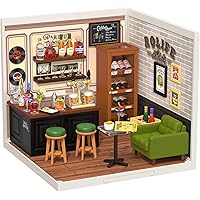 Rolife DIY Miniature Plastic House Building Set Toys Playset with LED Suitable for Mini Figures Construction Toys Diorama Kit