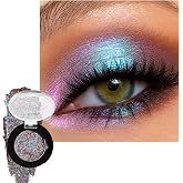 Chameleon Purple Blue Glitter Eyeshadow, Lilac-Ice Blue Sparkle Holographic Duochrome Eye Shadow with Color Shifting,Long Lasting Multichrome Eyeshadow for Inner Corner Eye Highlighter&ndash;Shimmer Topper
