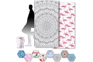 QQP Beach Towel Oversized 72"x 36"in,Double Sided Pattern Sand Free Quick Dry Microfiber Beach Towels for Adult,Extra Large Lightweight Travel Towels are The Ideal Gift for Beach Holiday(Mandala)