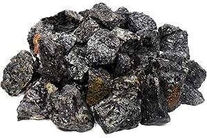 HQRP-CRYSTAL Indigo Gabbro/Blizzard Stone Rough Specimens Natural Mystic Merlinite Gemstone Crystal Mineral Raw for Cabbing- Madagascar (5PCS)