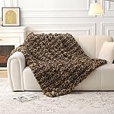 MERRYLIFE Luxury Thick Plush Cheetah Print Faux Rabbit Fur Throw Blanket Ultra-Plush Cozy Soft Decorative Blanket Use for Couch Bed Travel (Cheetah, 50"*60")