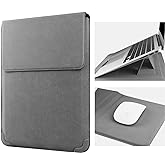 HoYiXi 15 16 Inch Laptop Sleeve Case Leather Bag for MacBook Pro 16 2021 & 2019/ASUS Vivobook 15/Huawei MateBook D15/HP 15.6" PC/MacBook Pro 15/Surface Laptop 3/Dell Inspiron 15/IdeaPad, Gray