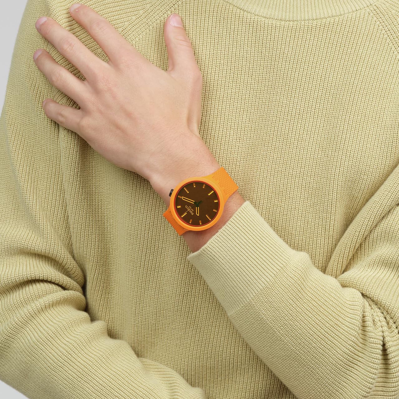 Swatch Unisex Casual Orange Watch Bio-sourced Material Quartz Crushing Orange