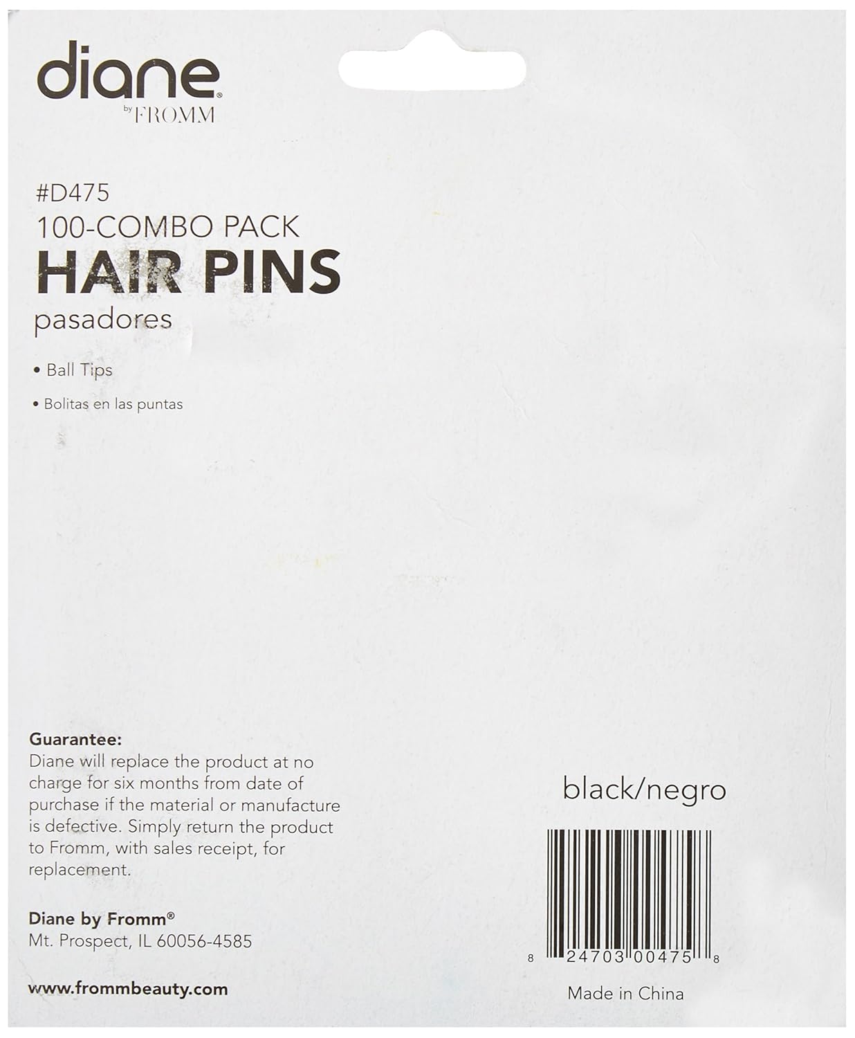 Diane Hair Pins Assorted Size, Black, 100/card : Bobby Pins : Beauty
