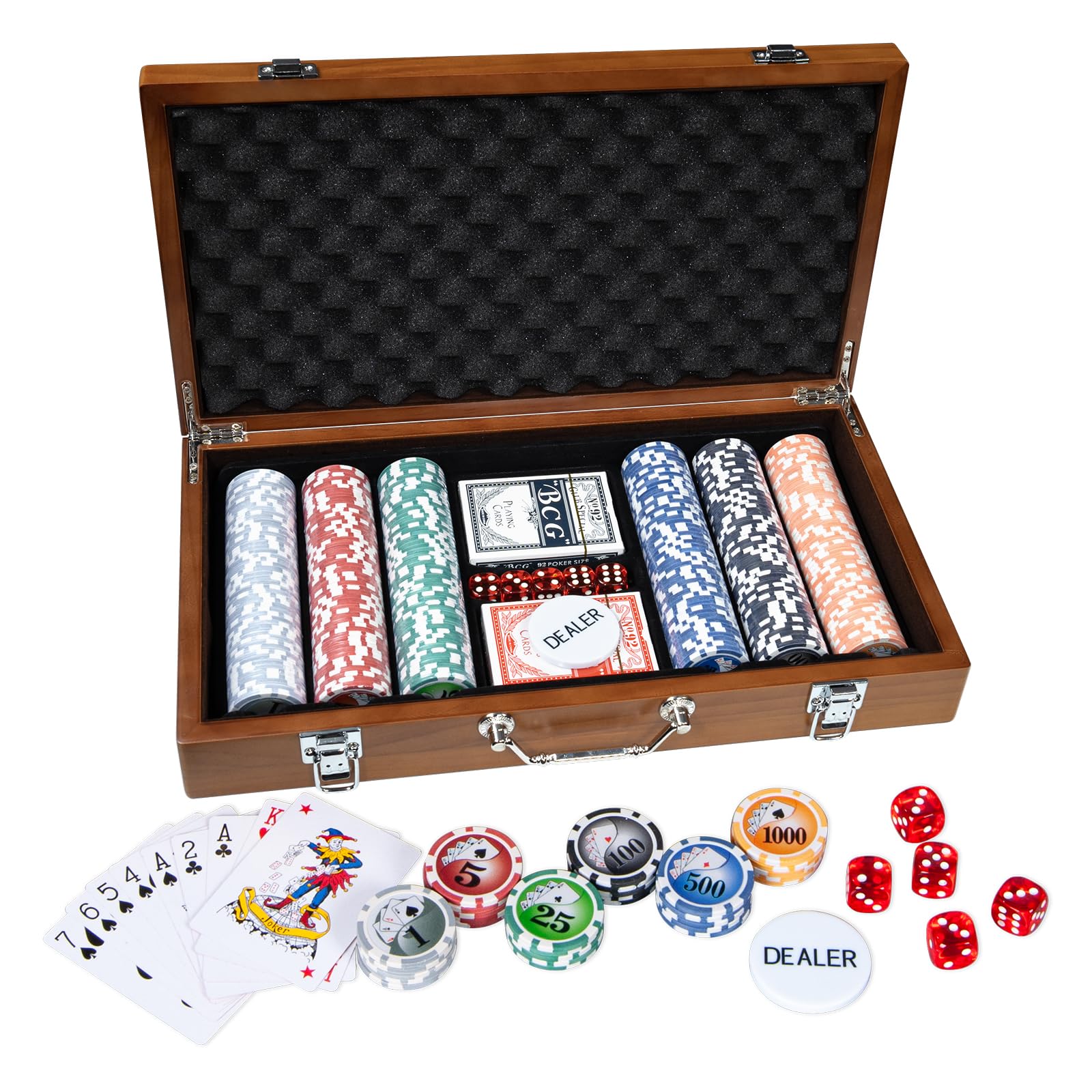 Photo 1 of MEIOCION 300pcs Poker Chips Game Set Numbered Poker Chips Delux Chips Case