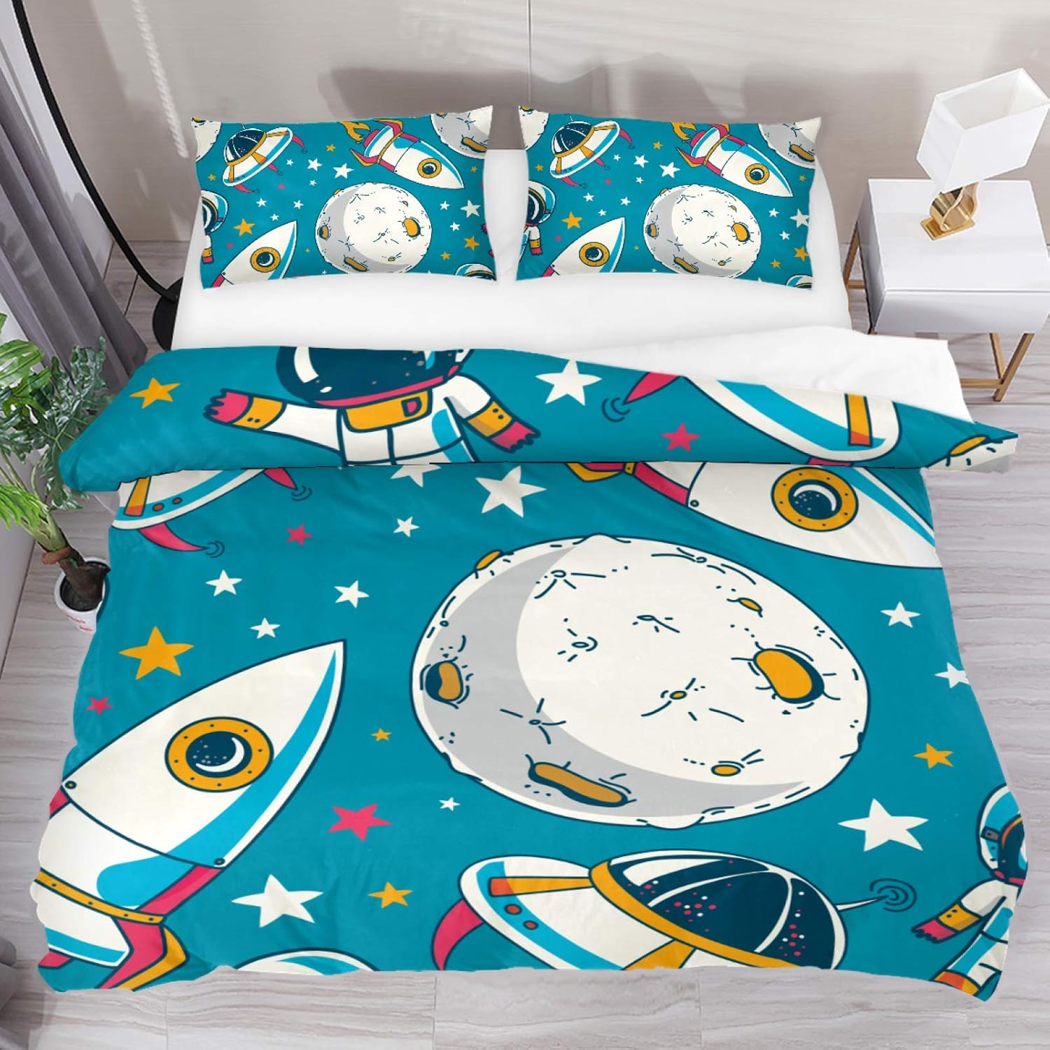 Josid Juego de ropa de cama con estampado moderno 3D, juego de funda de