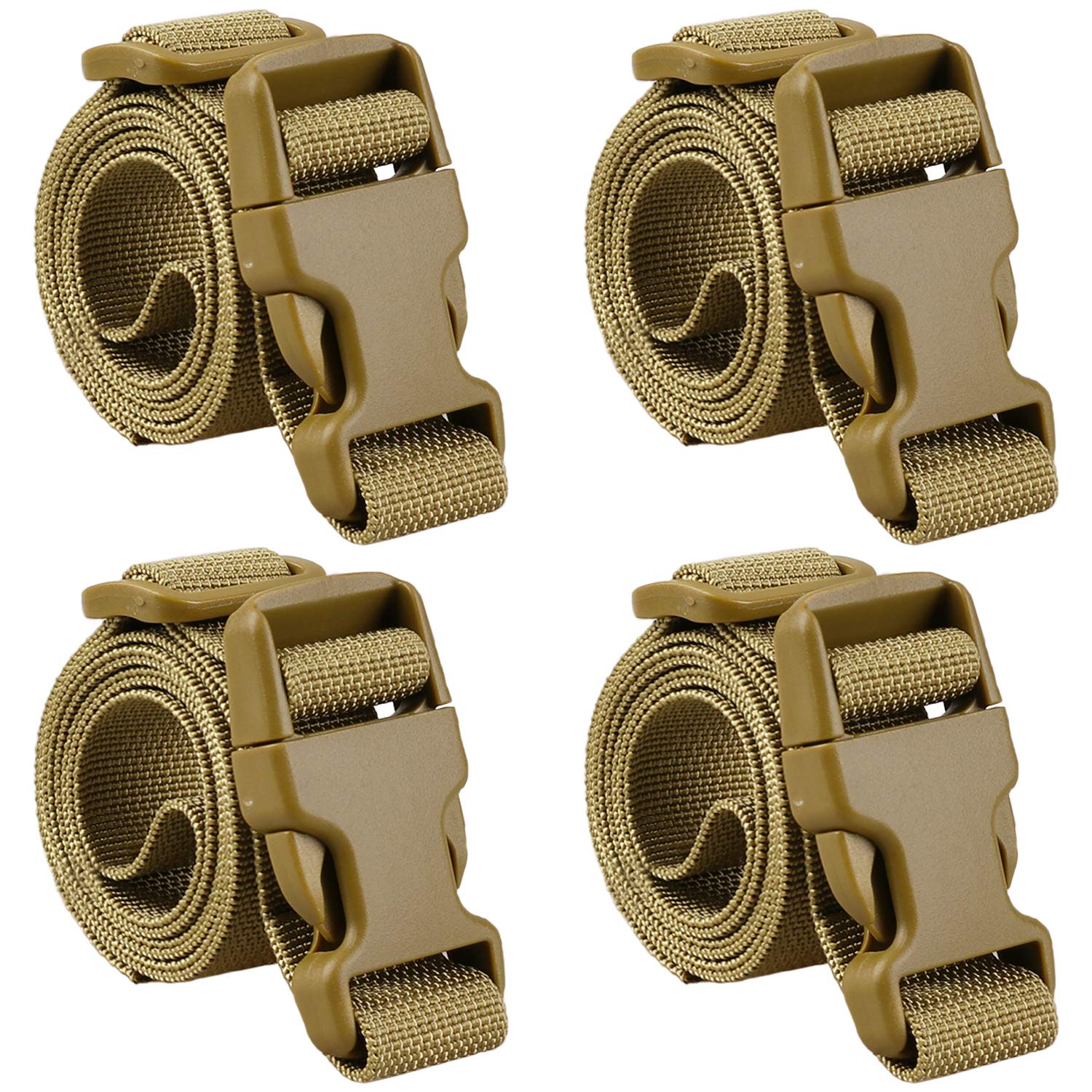 MAGARROW 24" 40" 60" 100" Strap Buckle Packing Straps Adjustable 1-Inch Belt, Tan (4-Pack), 1" Wide - 40" Long