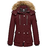 wantdo Women's Quilted Winter Coat Warm Puffer Jacket Thicken Parka with Removable Hood