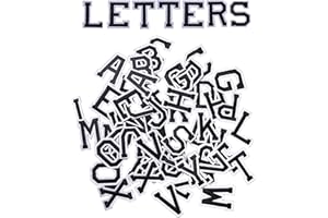 AXEN 52pcs Alphabet A to Z Patches, Iron on Sew on Letters for Clothes, Classic Black