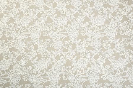 Meterware Wachstuch taupe-weiß Größe 140 cm breit