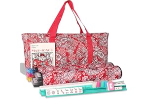 GUSTARIA American Mahjong Game Set, 166 Premium White Tiles, 4 All-in-One Color Rack/Pushers, Complete Mahongg Tile Set Red Printed Carrying Bag