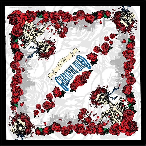 Amazon.com: Sunshine Joy Grateful Dead Skull & Roses Bandana  display picture 2