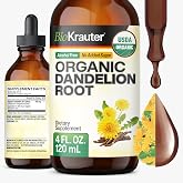 USDA Organic Dandelion Root for Liver, Digestive &amp; Kidney Support - 4 Fl.Oz | Vegan Dandelion Root Supplement Supports Cleanse - Alcohol &amp; Sugar Free, 57-Day Supply, Liquid Drops for Daily Wellness