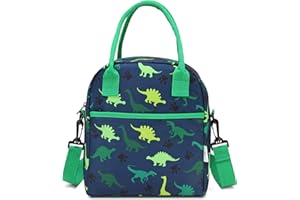 VASCHY Lunch Box Bag for Kids, Insulated Lightweight Lunch Box Tote for Toddler Boys and Girls School Daycare Kindergarten Dinosaur