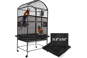 KFPPLXQ Bird Cage Netting Seed Catcher Adjustable Bird Cage Skirt Seed Catcher Large Soft Breathable Mesh Catchers for Indoor Round Square Cages (Circumference 80 inch to 118 inch)