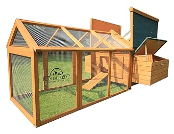 Pets Imperial Savoy Large Chicken Coop With 14m Run Suitable For Up To 10 Birds Depending On Size With Double Nest Box Easy Clean Leaning Tray
