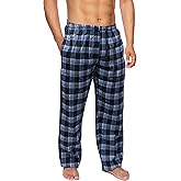 Active Club Men’s Flannel Pajama Pants – Soft Sleep & Lounge Pants with Pockets & Adjustable Drawstring – Plaid Bottoms