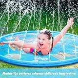 KAHEIGN 170cm Splash Water Play Mat Dolphin Ocean Pattern Garden Pool Toy view 6