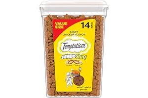 Temptations Jumbo Stuff Crunchy and Soft Cat Treats, Tasty Chicken Flavor, 14 oz. Tub